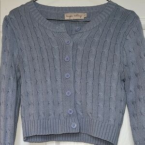 Women's Blue Cable Knit Sweater